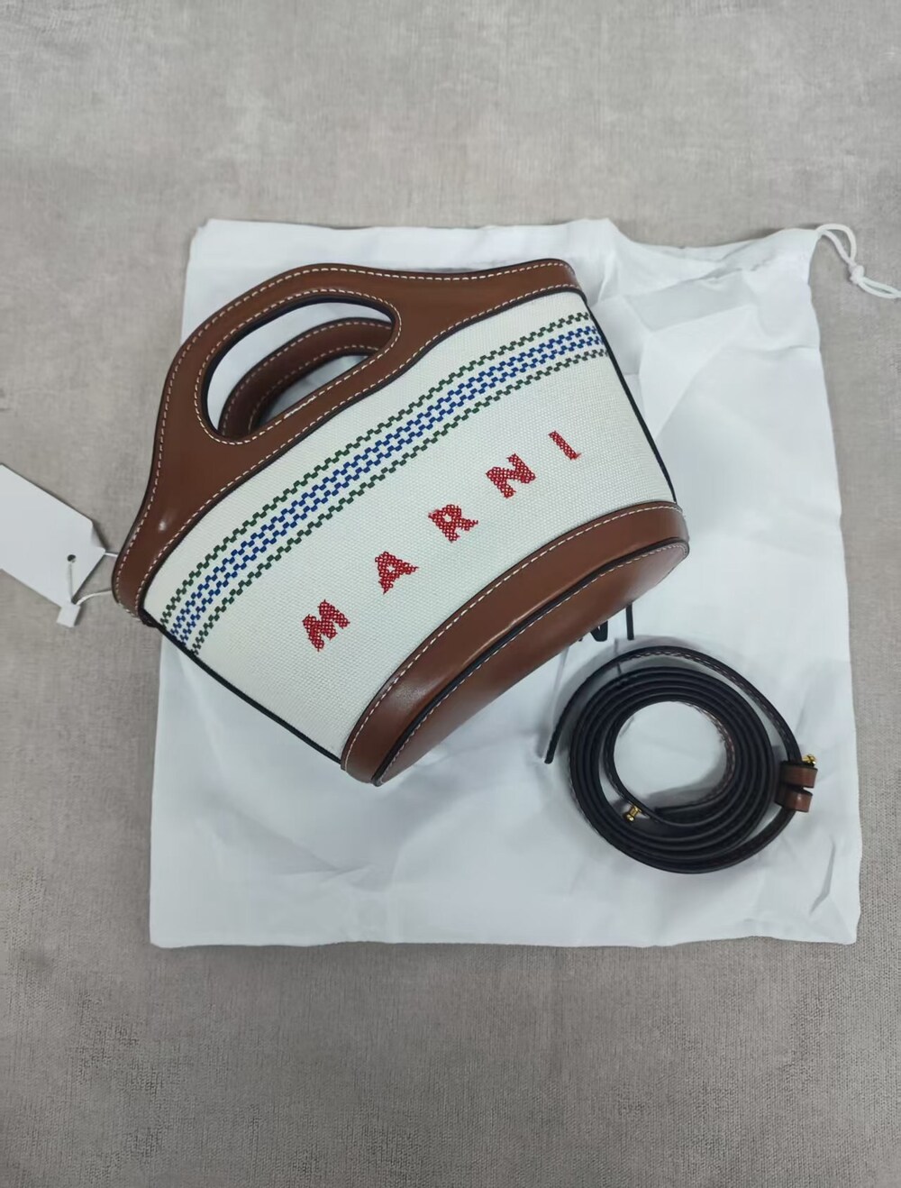 🛍Marni Mini Canvas Tote Bag Summer Essential - Picture 3 of 9